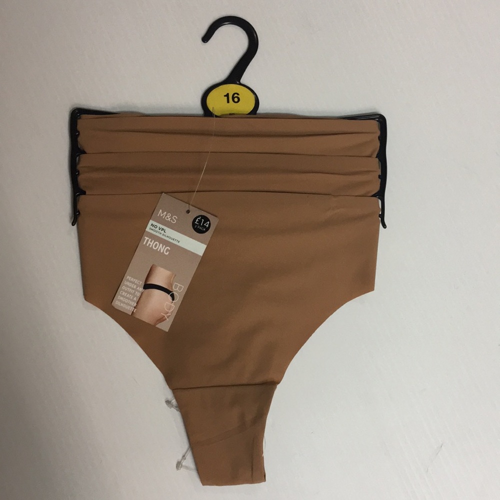 New M&S NO VPL Smooth Silhouette THONG Underwear Lingerie - Rich Amber. …